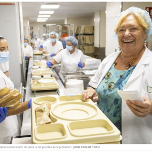 Cati en la cocina del hospital